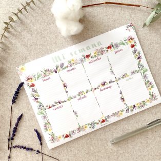 Planificador semanal flores Micrapelbodas 2